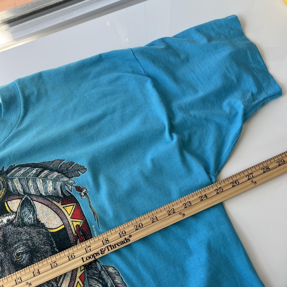 Vintage Wolf Dreamcatcher Shirt Mens 2XL New Hampshire Native Graphic 90s Tee - Picture 13 of 15